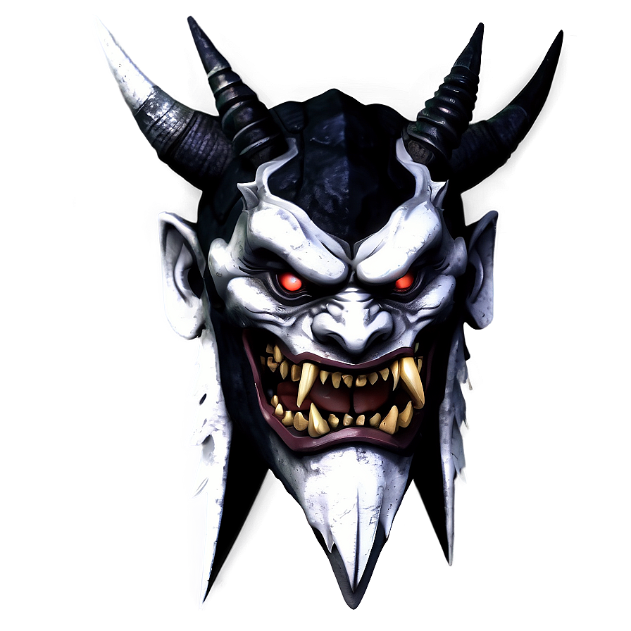 Black And White Oni Art Png 42