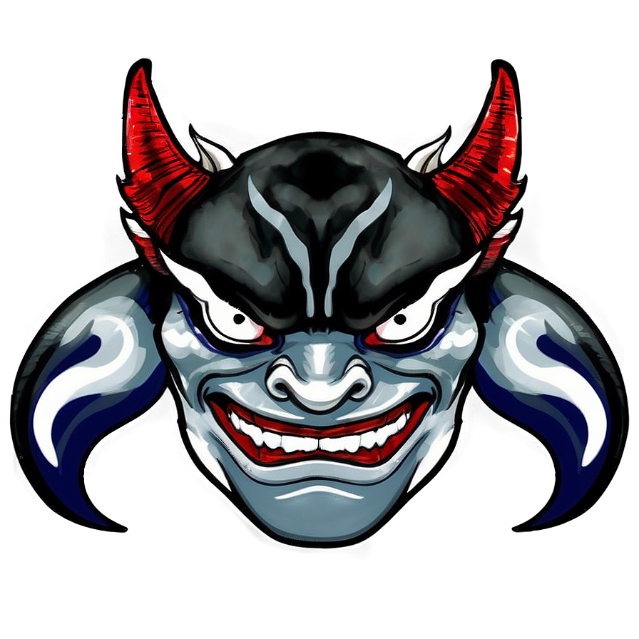 Black And White Oni Art Png Bgv58