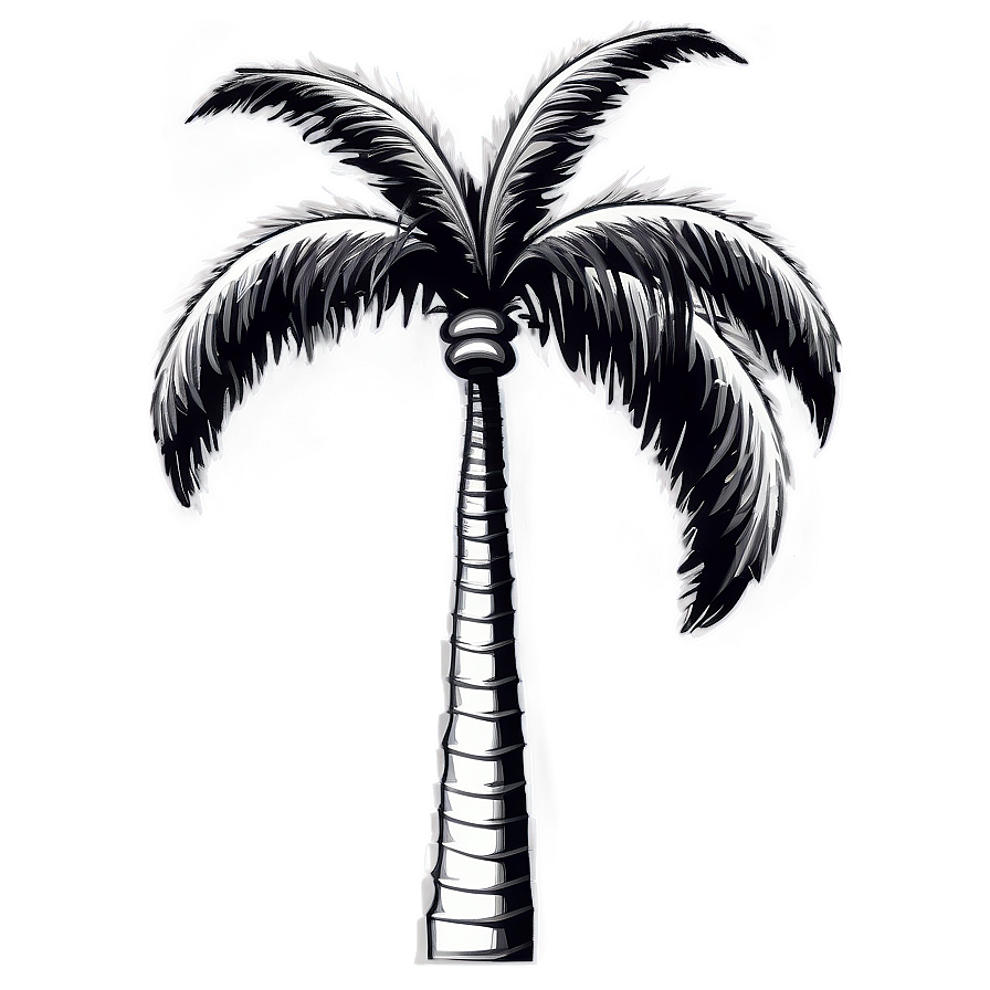 Black And White Palm Tree Emoji Png 90