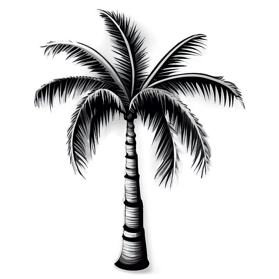 Black And White Palm Tree Emoji Png Edd47