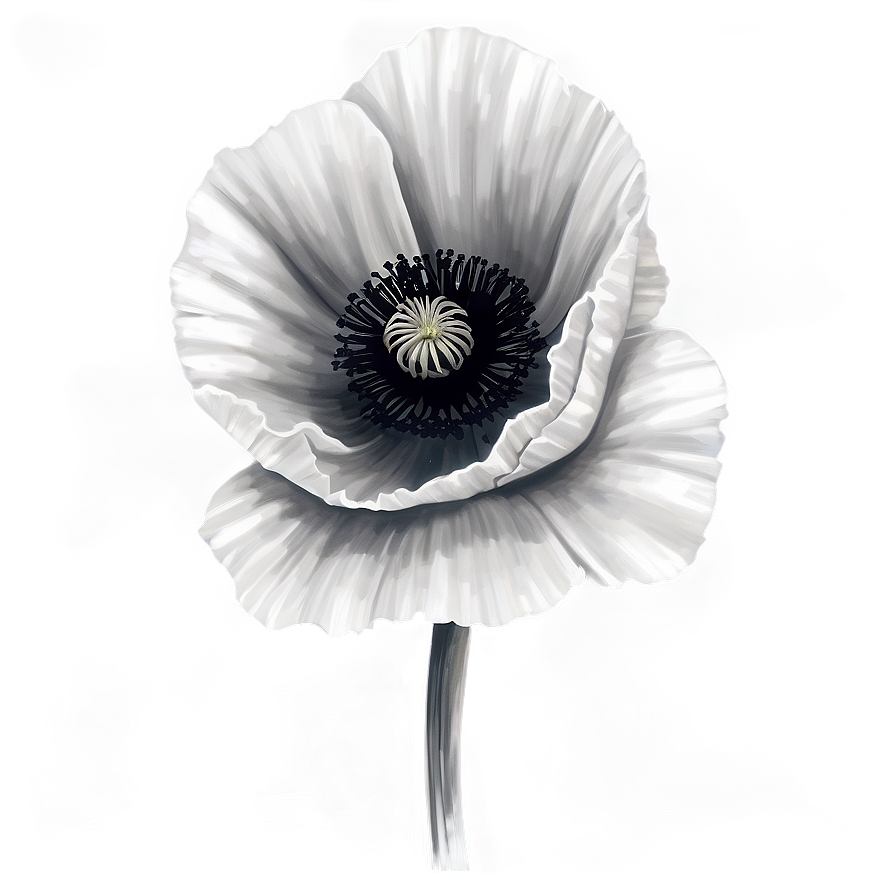 Black And White Poppy Png 34