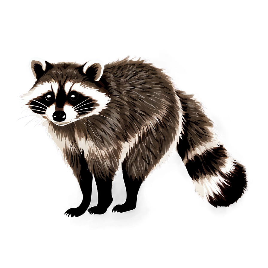 Black And White Raccoon Png Hew84