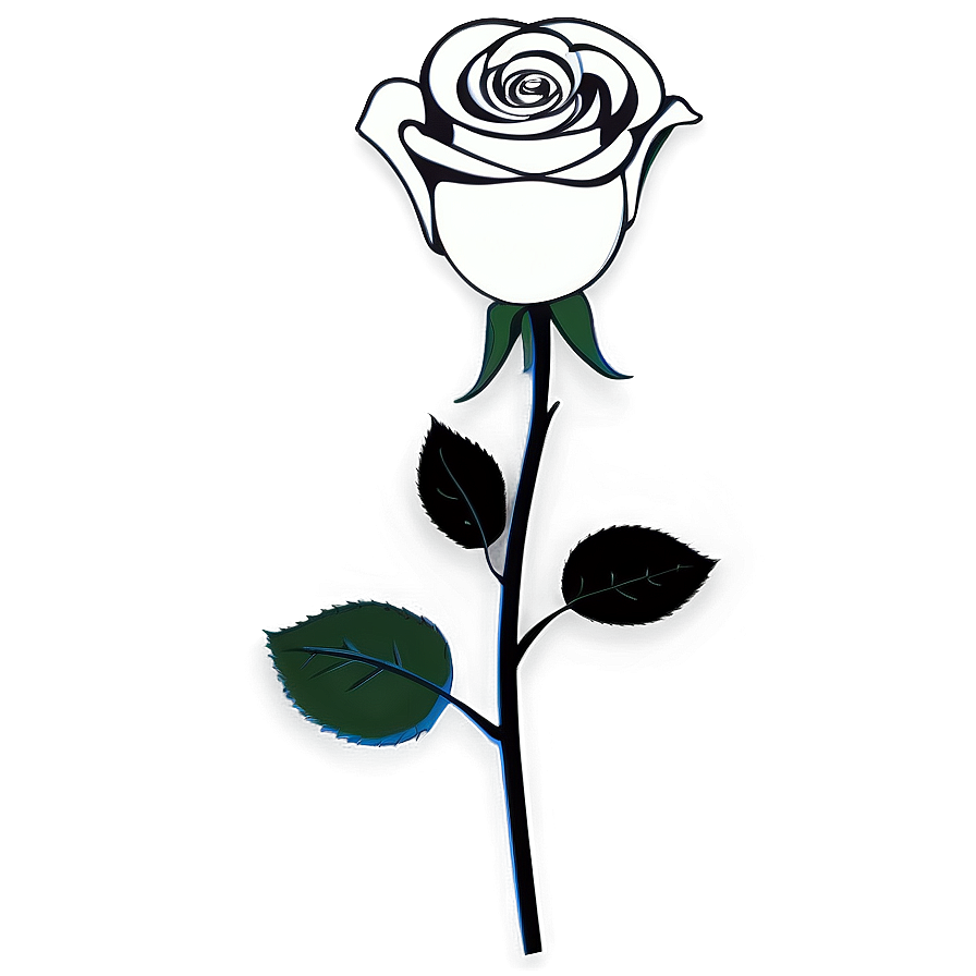 Black And White Rose Art Png 06132024