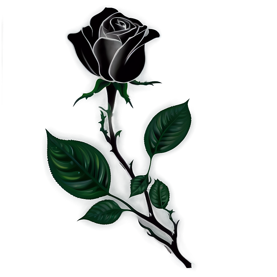 Black And White Rose Art Png Pnj