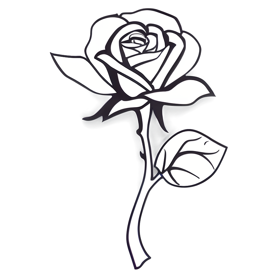 Black And White Rose Outline Png Bhg74