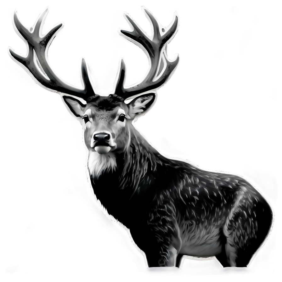 Black And White Stag Png 06292024