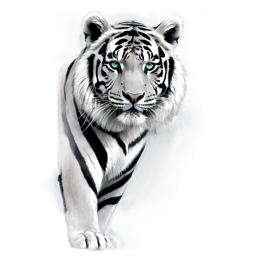 Black And White Tiger Sketch Png 06252024