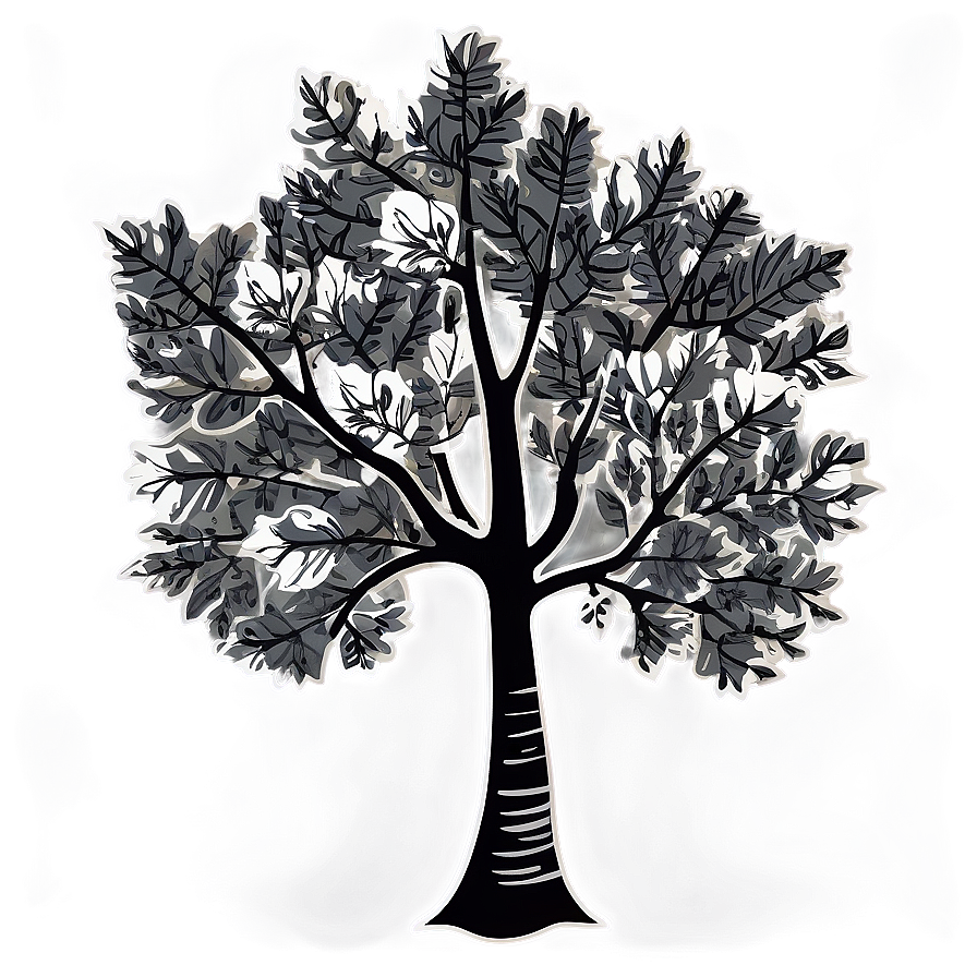 Black And White Tree In Autumn Scene Png 06252024