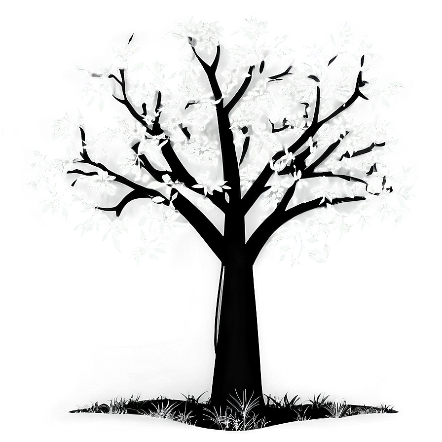 Black And White Tree In Spring Scene Png 06252024