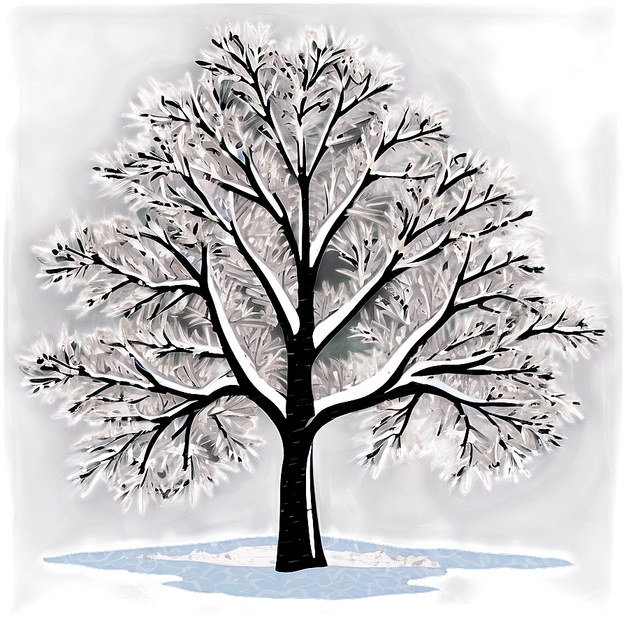 Black And White Tree In Winter Scene Png Ehh22