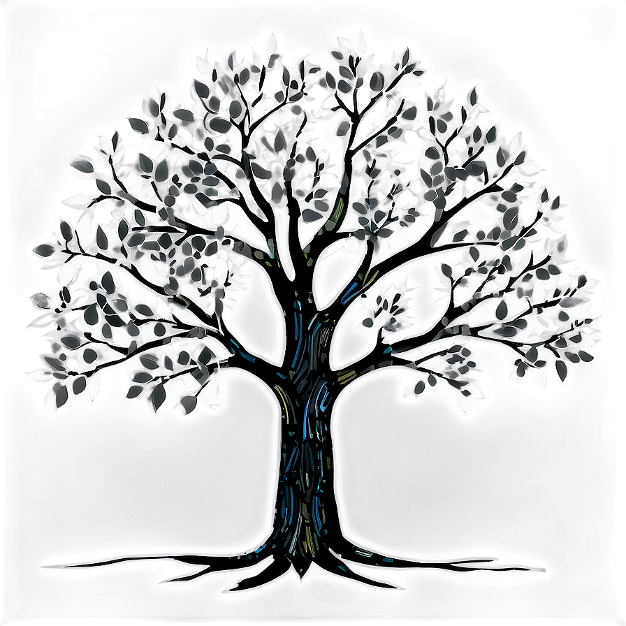 Black And White Tree With Detailed Branches Png 06252024