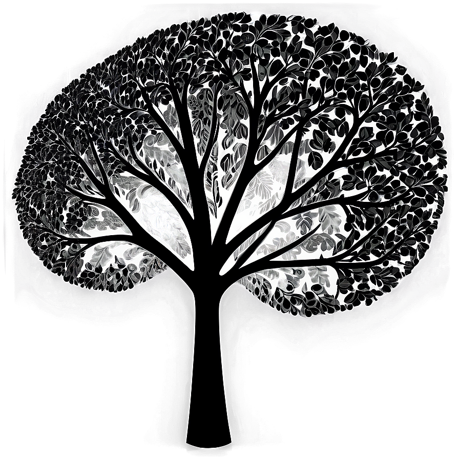 Black And White Tree With Light Background Png Pgy