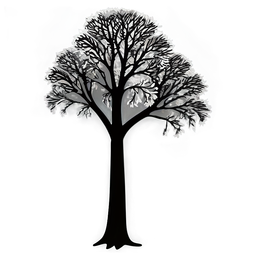 Black And White Tree With Thick Trunk Png Vmd