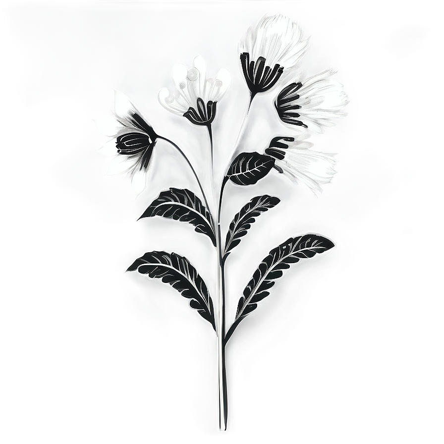 Black And White Wildflower Png 59