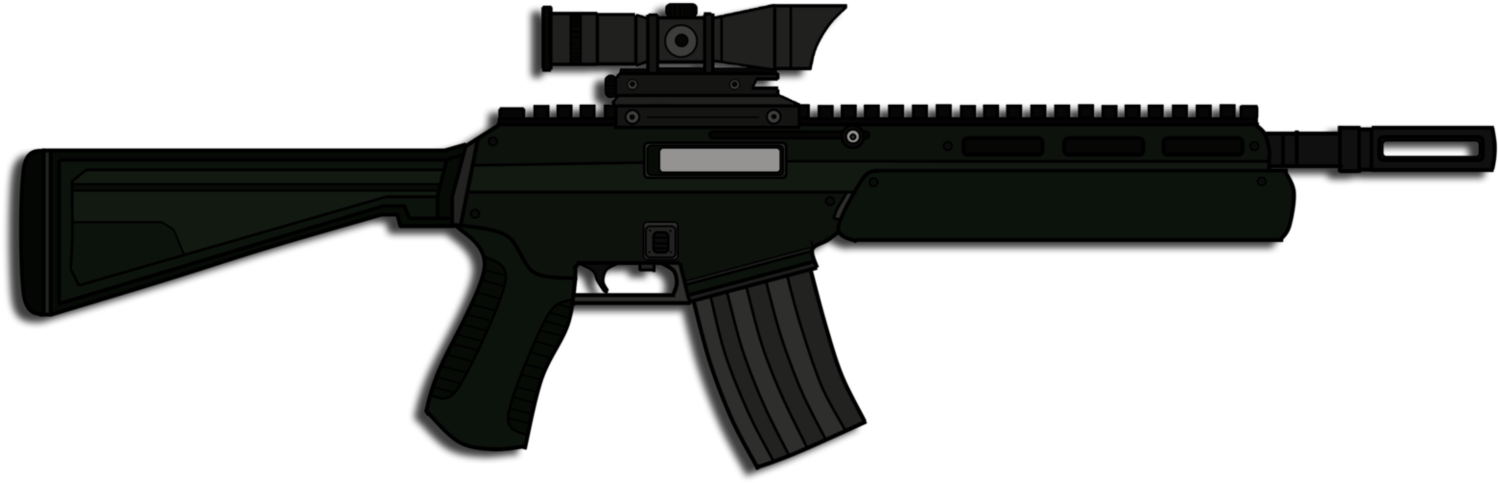 Black Assault Rifle Illustration