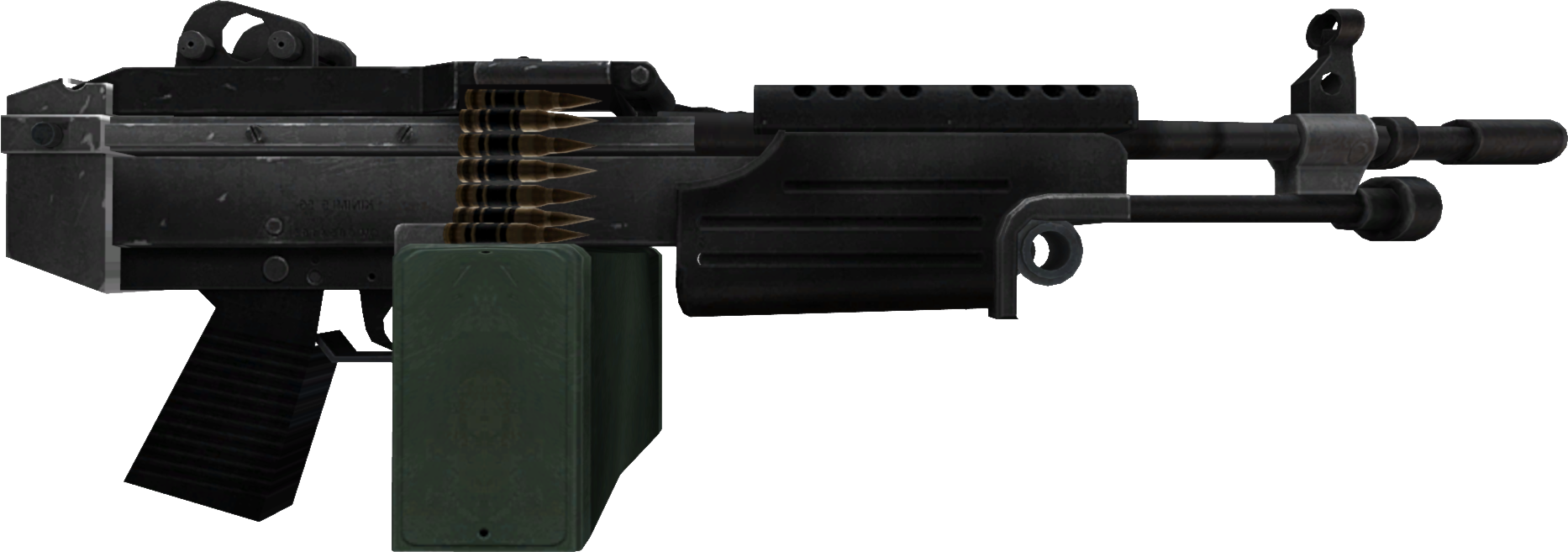 Black Assault Rifle Isolated