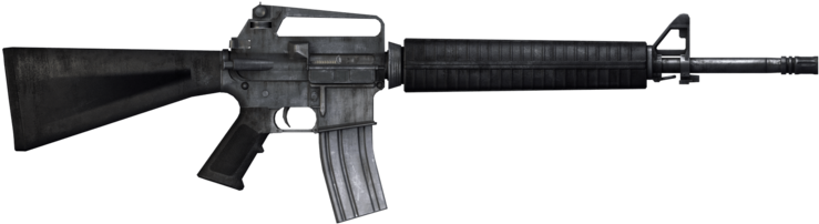 Black Assault Rifle Side View