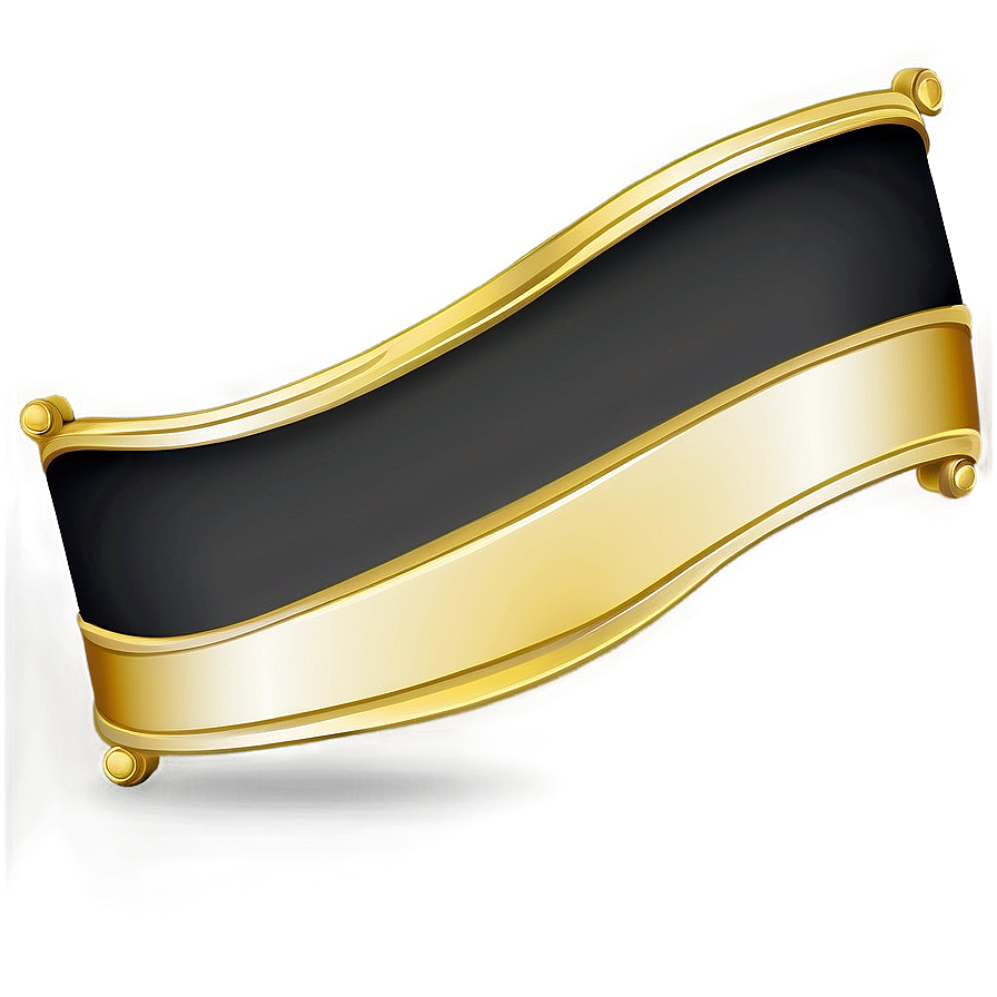 Black Banner With Gold Trim Png Vbh