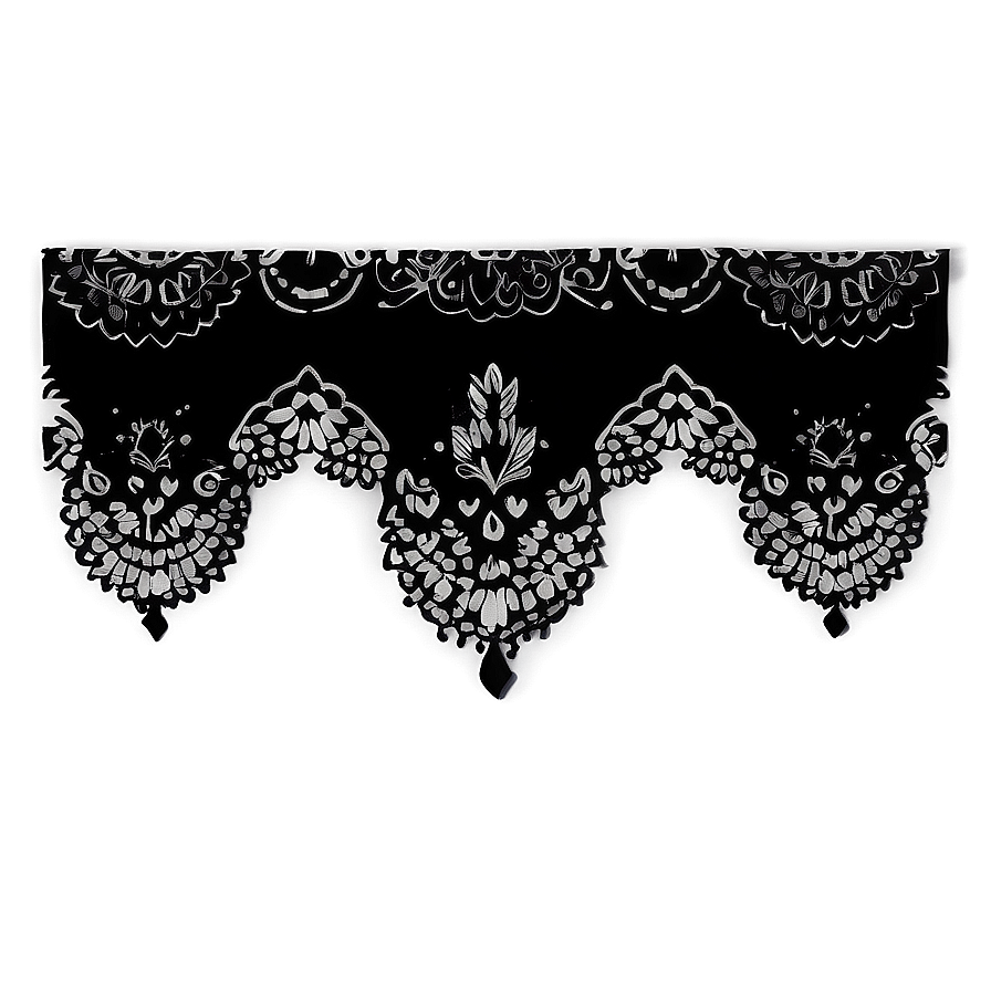 Black Banner With Lace Detail Png Gda84