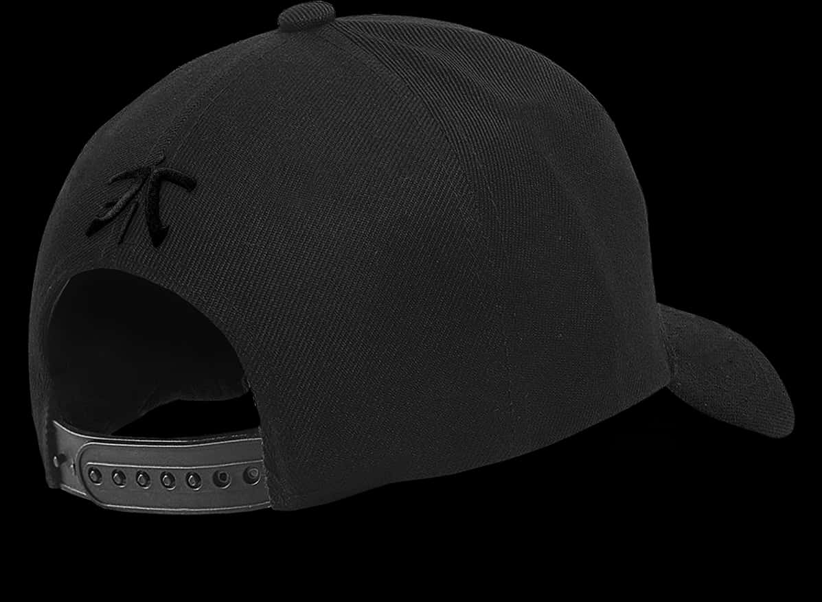 Black Baseball Cap Back View