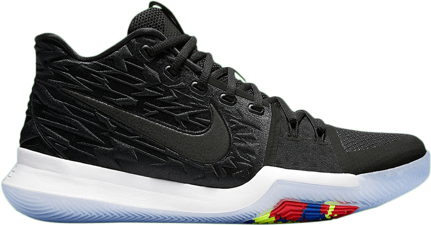 Black Basketball Shoe Multicolor Sole