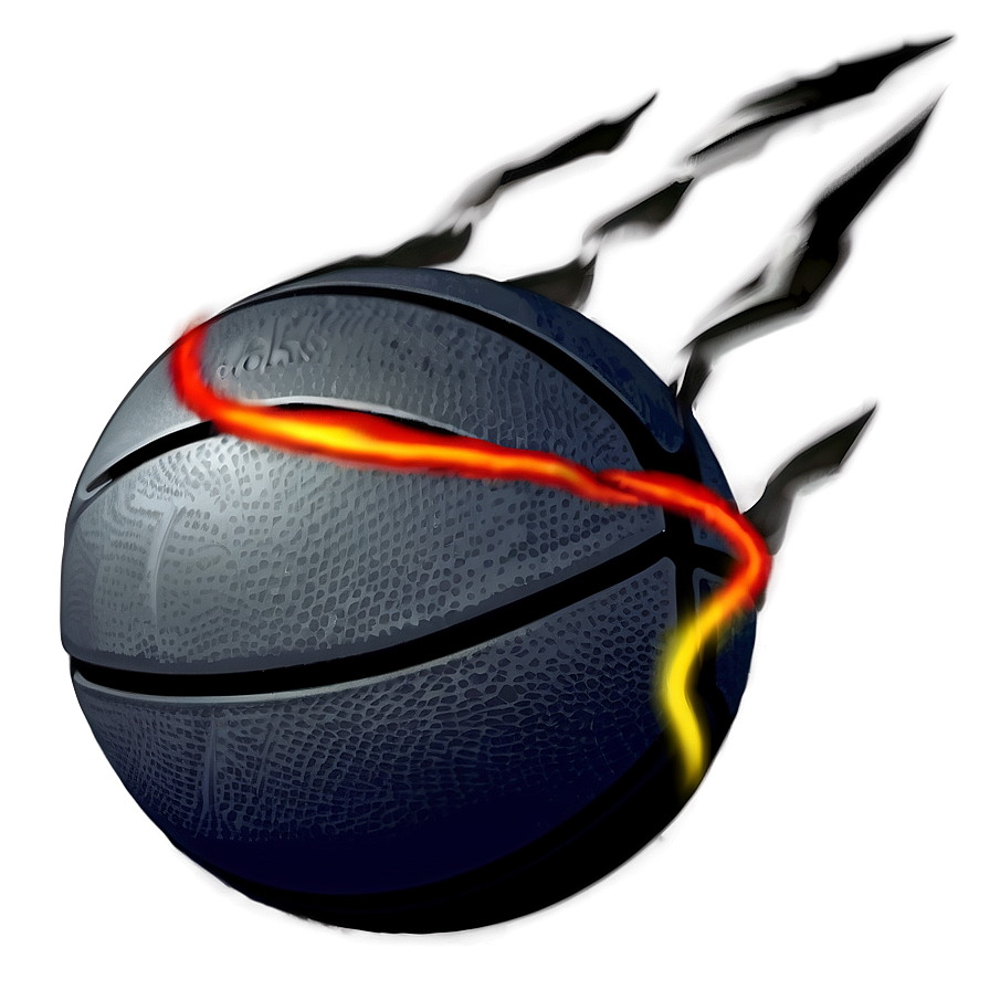 Black Basketball With Lightning Png 74