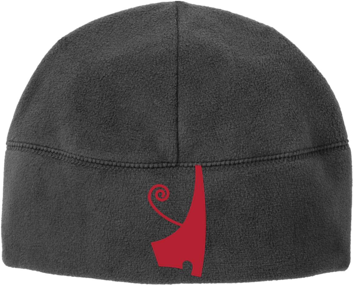 Black Beanie Red Abstract Design