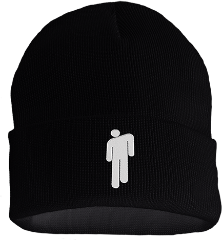 Black Beanie White Figure Logo