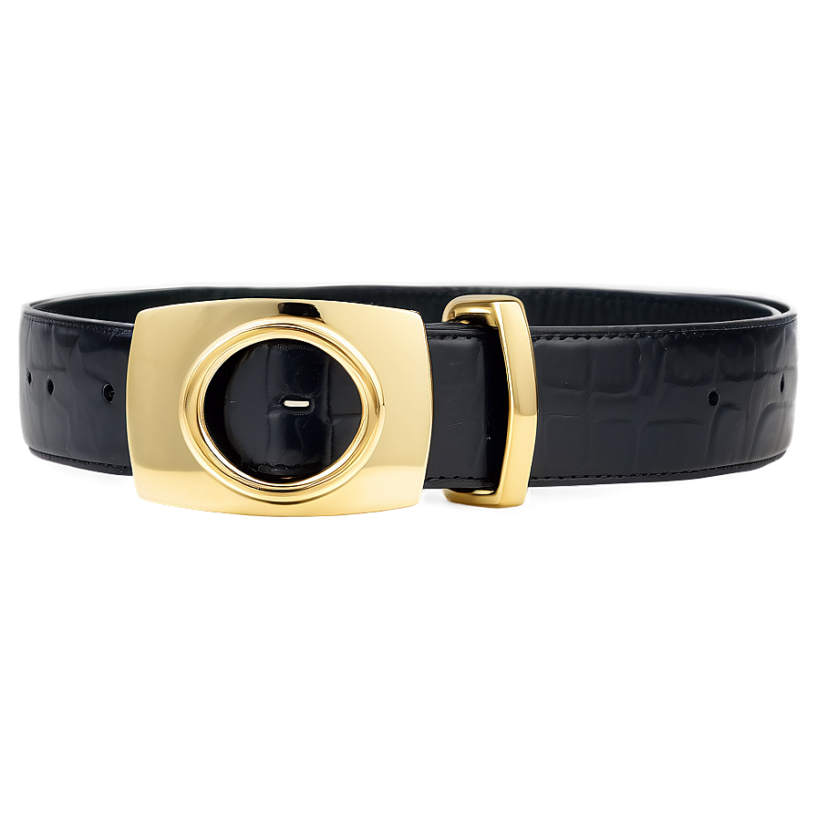 Black Belt With Gold Buckle Png Uao