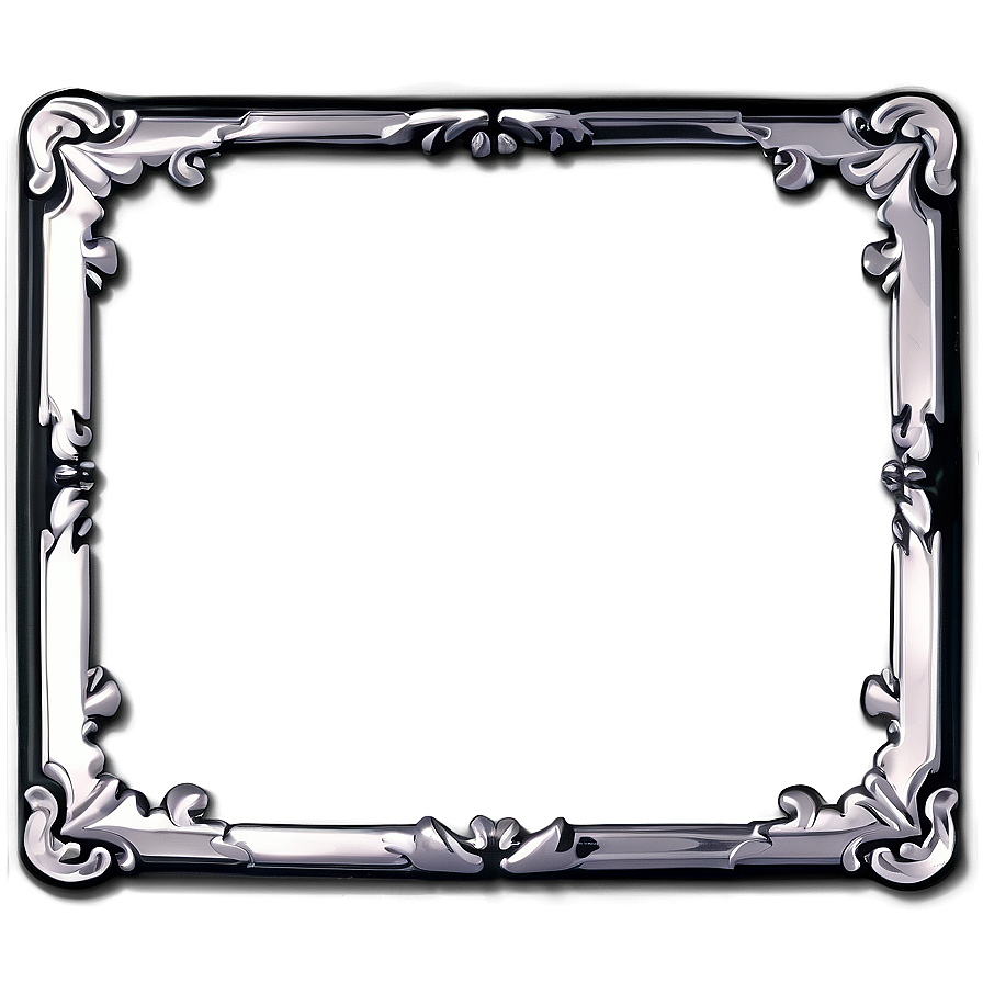 Black Border With Silver Trim Png Dua62