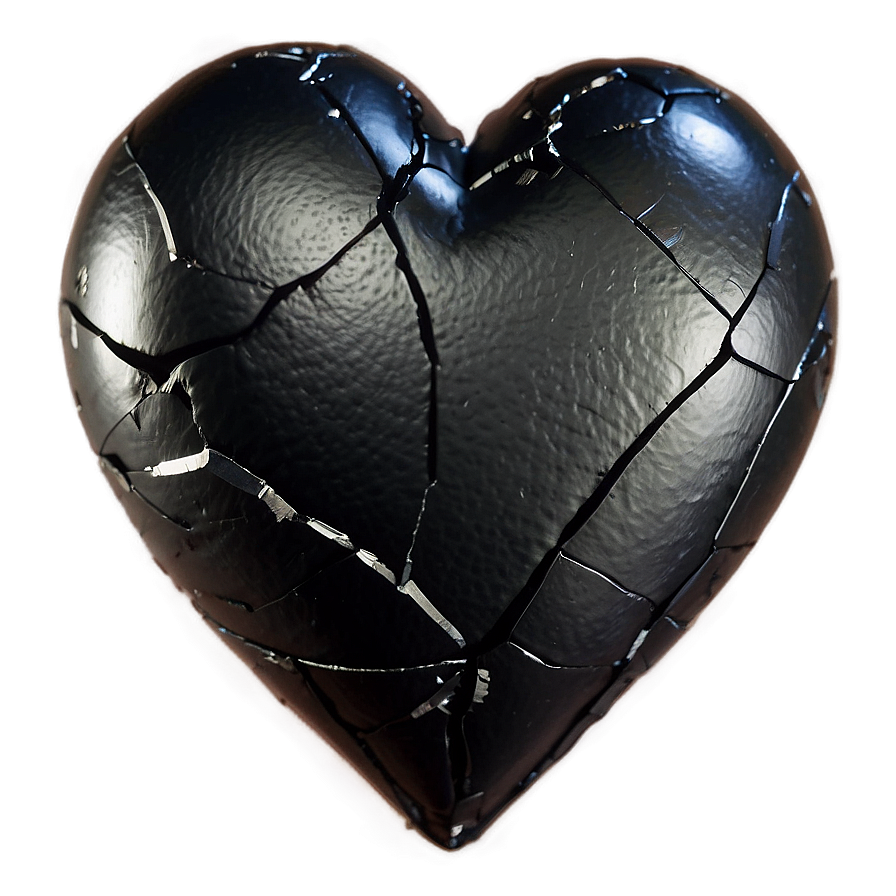 Black Broken Heart Clipart Png 06252024