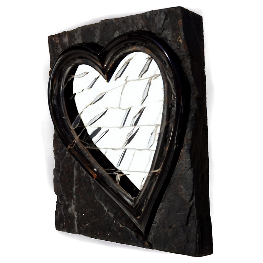 Black Broken Heart In Glass Png Pqf