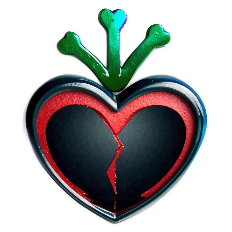 Black Broken Heart On Black Background Png 06252024