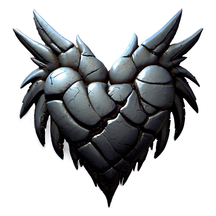 Black Broken Heart With Wings Png Cwk85