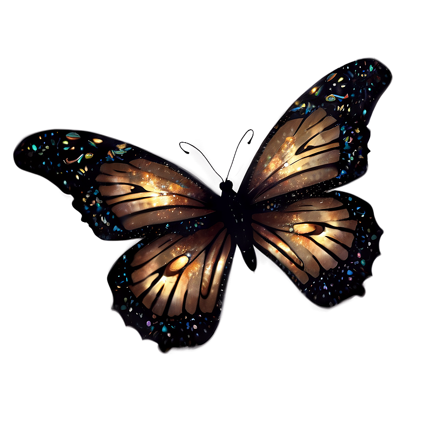 Black Butterfly Glitter Png 06252024