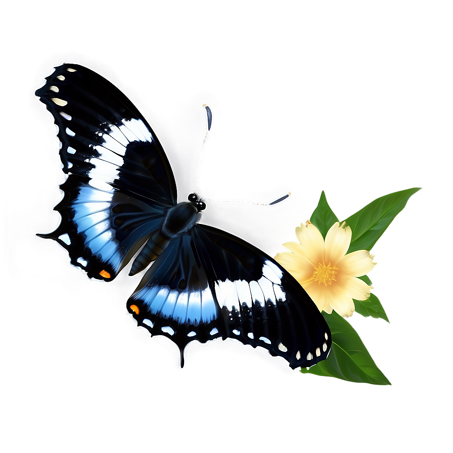 Black Butterfly In Nature Png Omt54