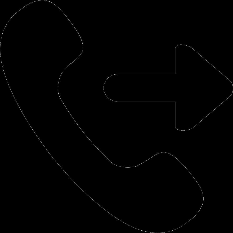 Black Call Iconwith Arrow