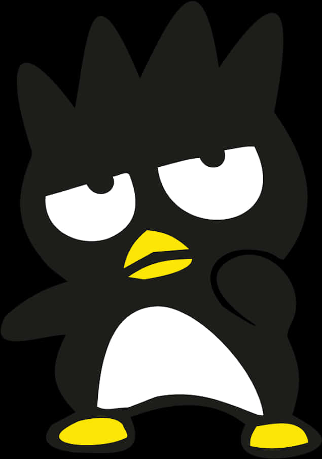 Black Cartoon Penguin Character