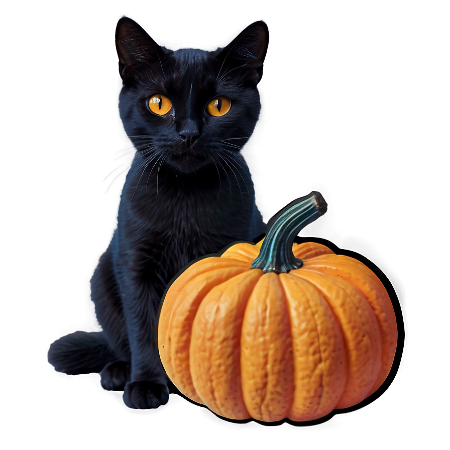 Black Cat And Pumpkin Png 15