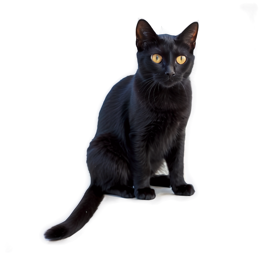 Black Cat Crouching Png 05232024