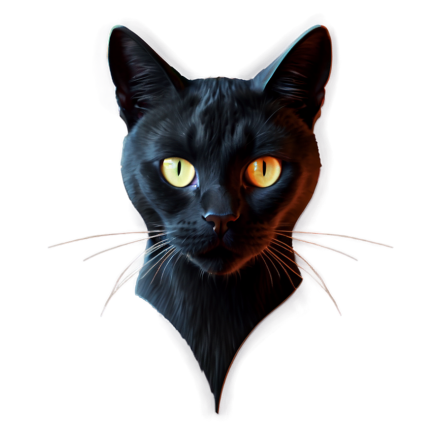 Black Cat Ear Outline Png 64