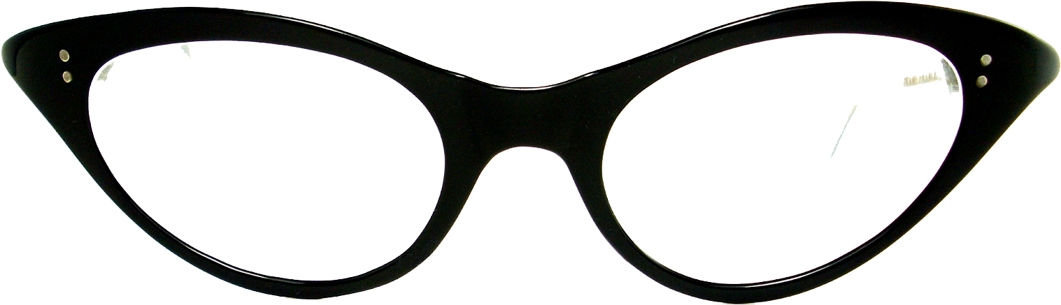 Black Cat Eye Glasses Transparent Background