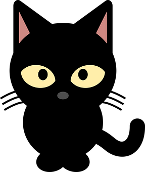 Black Cat Face Illustration