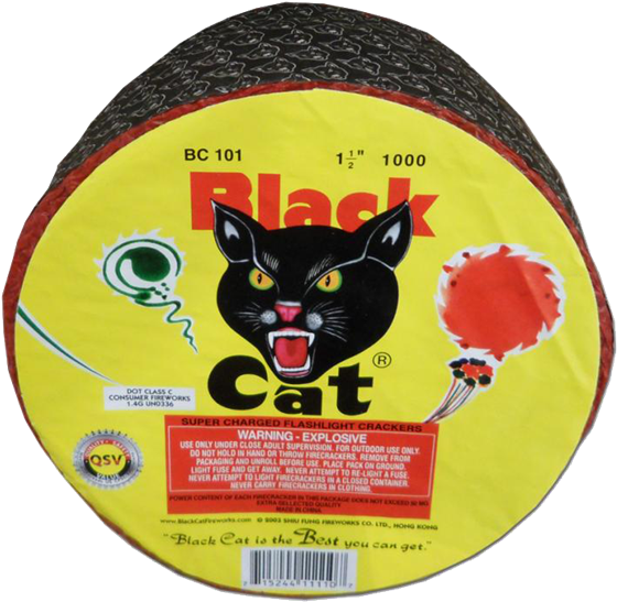 Black Cat Firecrackers Packaging
