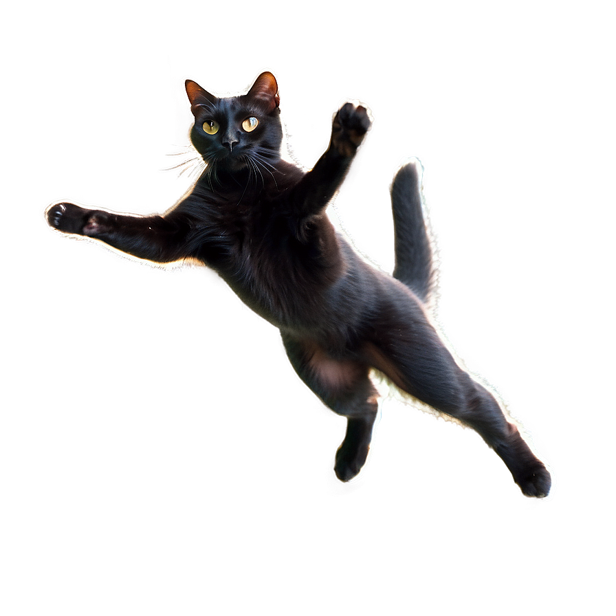 Black Cat Leaping Png 05232024