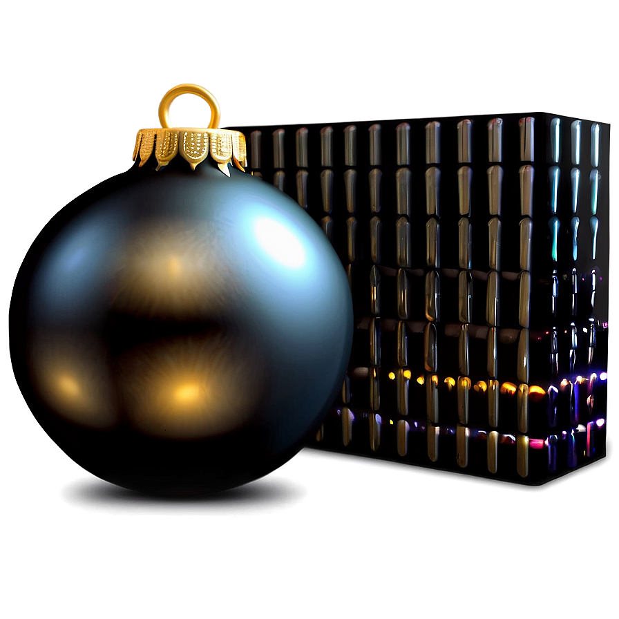 Black Christmas Ornaments Png 13