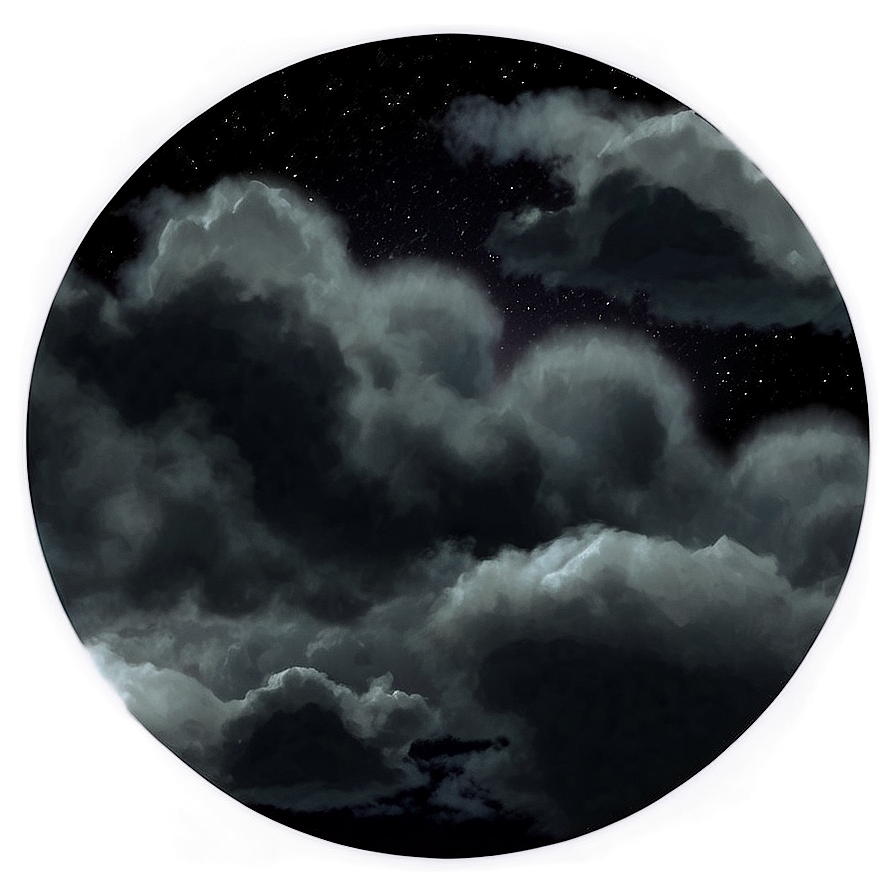 Black Clouds Night Sky Png 2