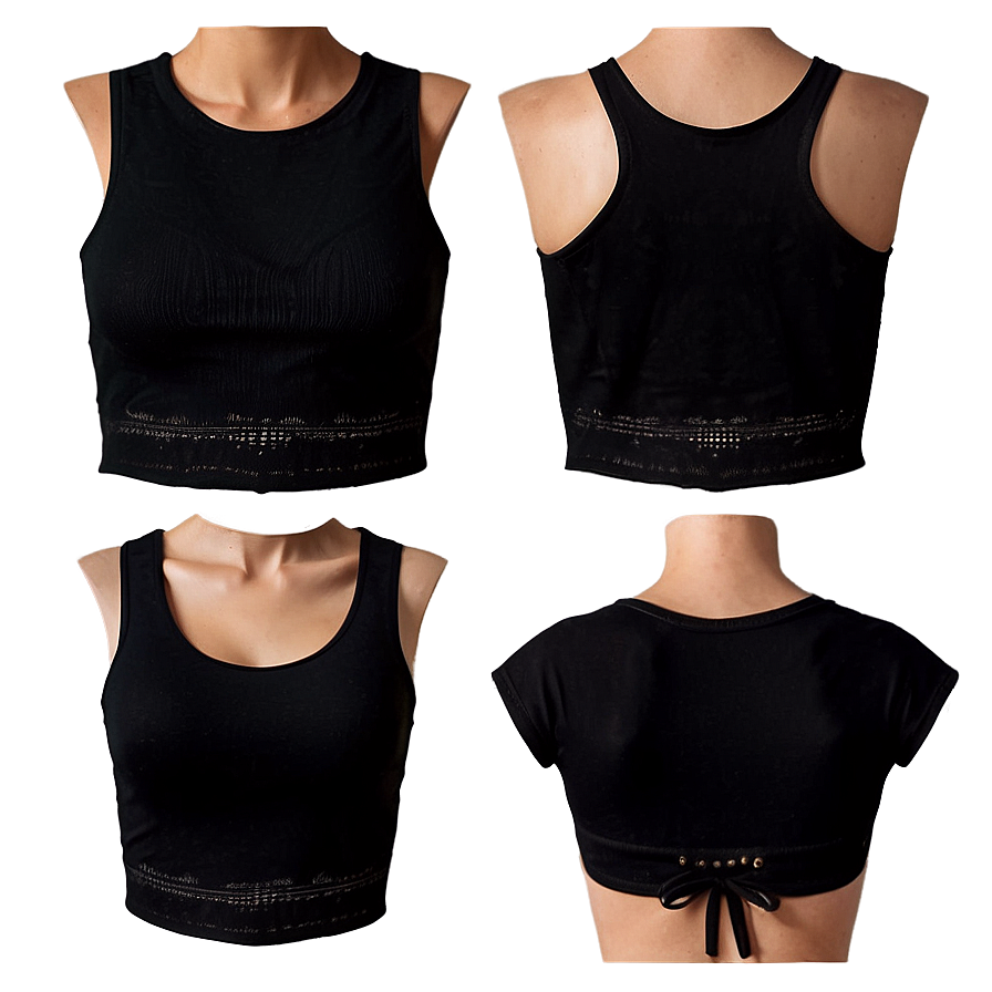 Black Crop Top Angles Png Htt