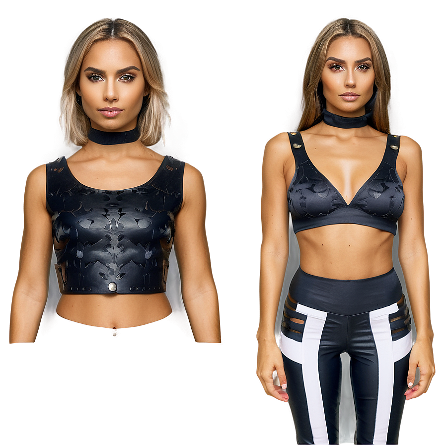 Black Crop Top Attire Png Neo50