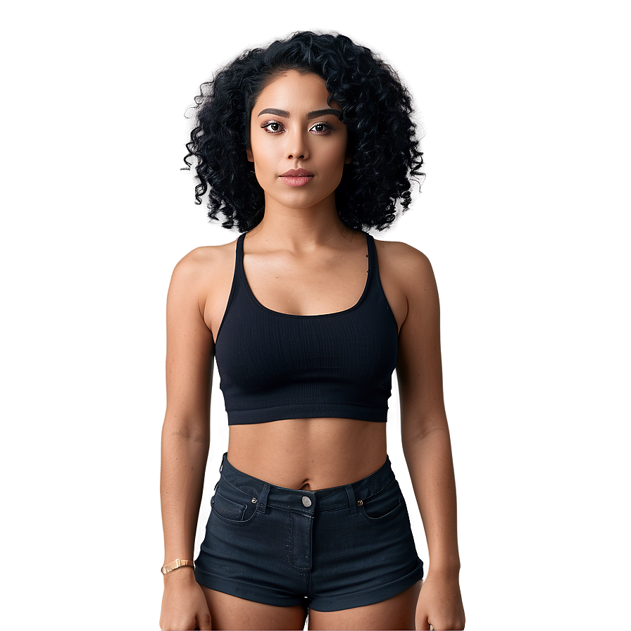 Black Crop Top Essentials Png Swl39